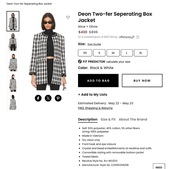 Alice and Olivia 2 piece jacket - Picture 1 of 7